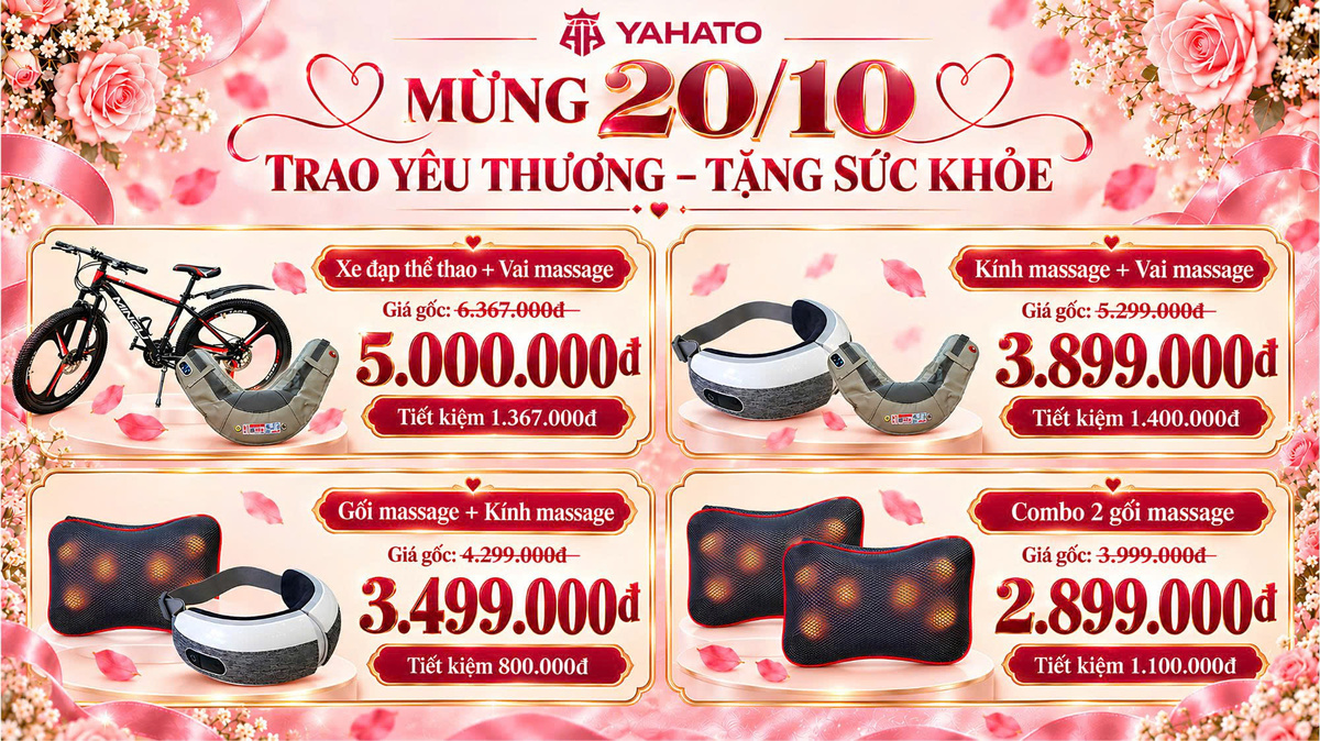 Ưu đãi ghế massage Yahato mừng ngày Phụ nữ Việt Nam 20/10