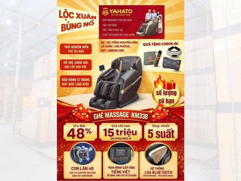 Ghế Massage KM338 Giảm 48% – Cơ Hội Vàng Chăm Sóc Sức Khỏe Tại Nhà
Ghế Massage KM338 Giảm 48% – Cơ Hội Vàng Chăm Sóc Sức Khỏe Tại Nhà